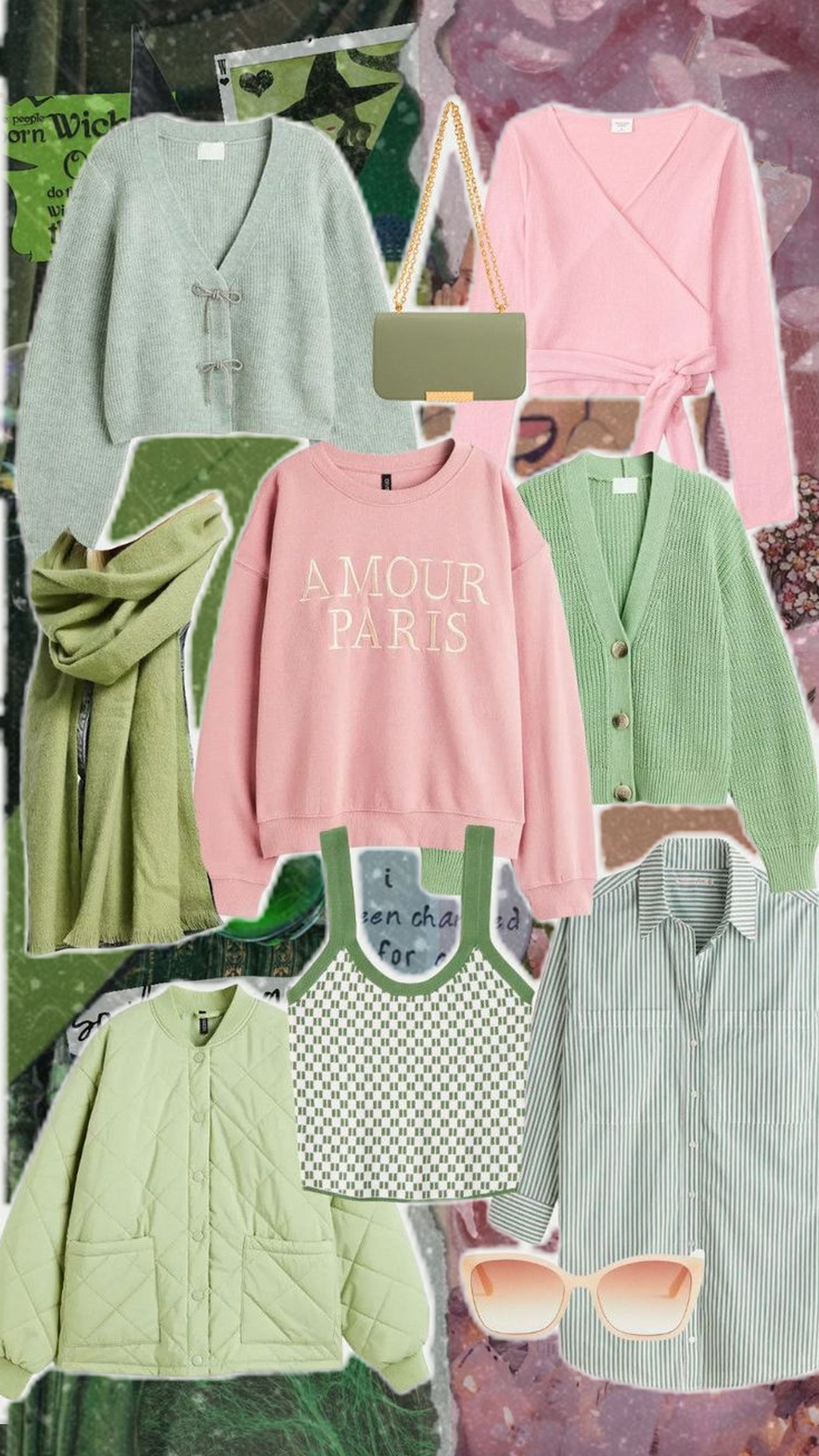 trendy pink and green attire for spring