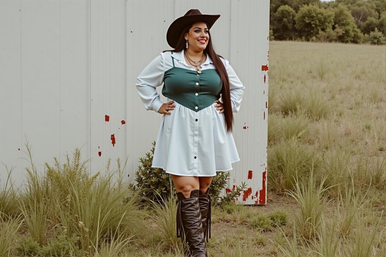 trendy plus size cowgirl outfits