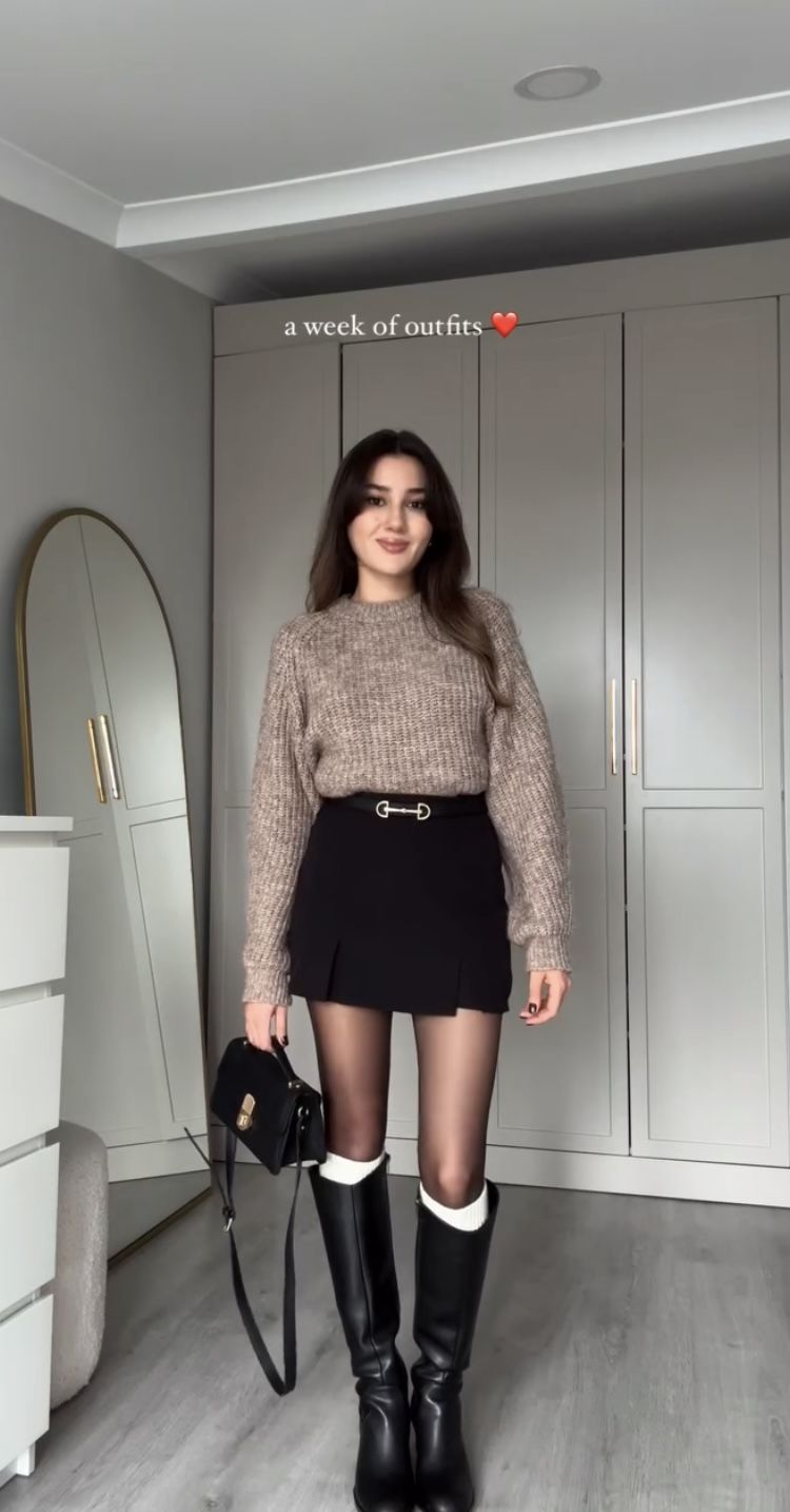 tweed skirt outfit ideas 0036