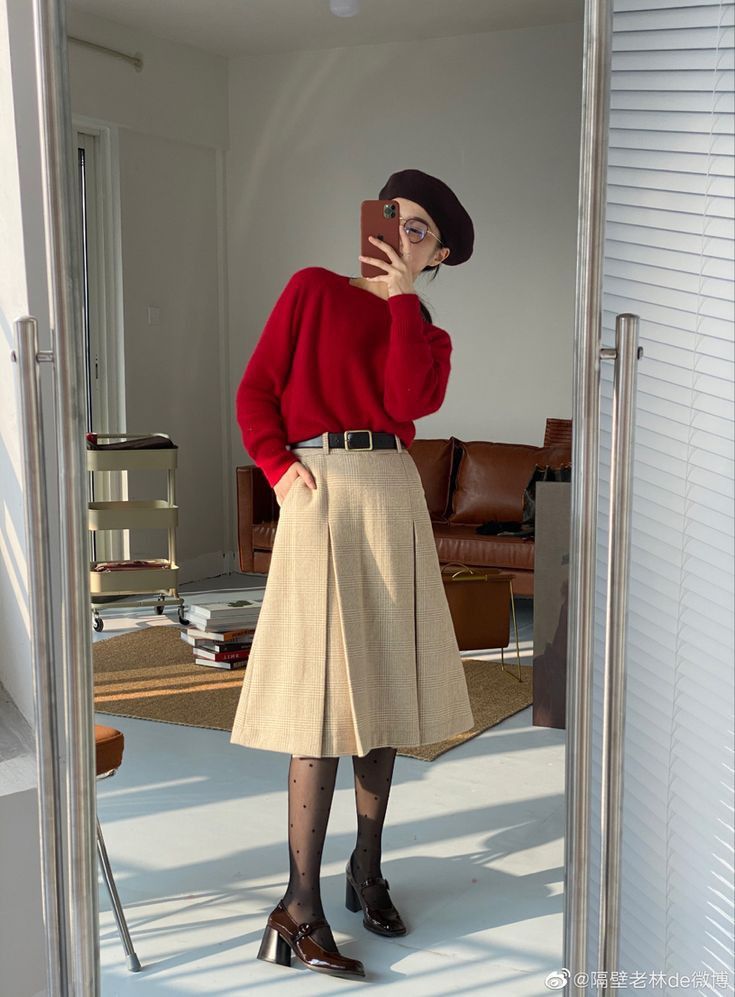 velvet skirt outfit ideas 0021