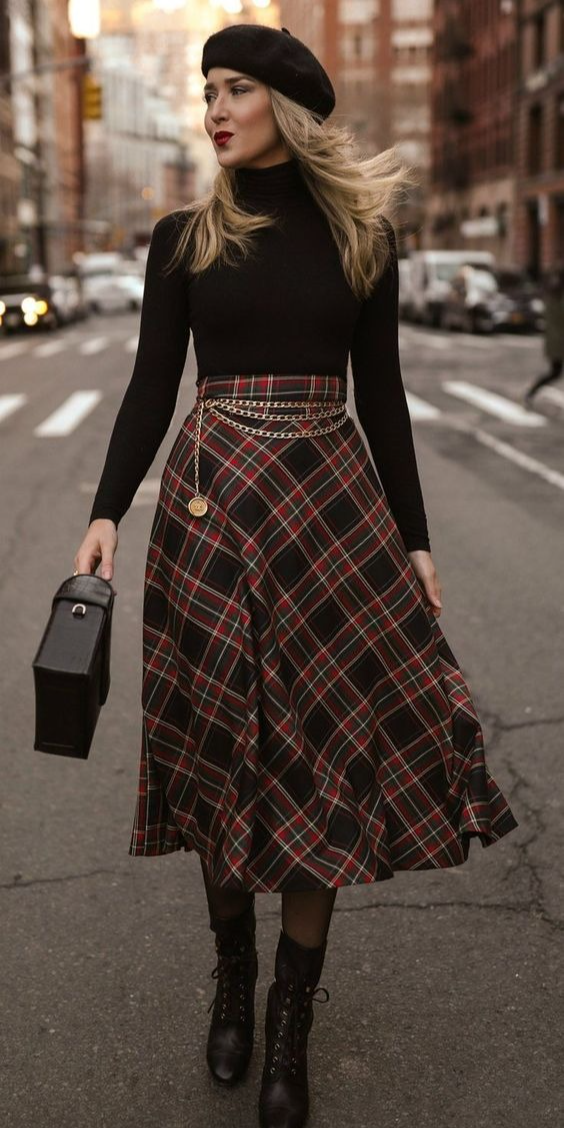 velvet skirt outfit ideas 0051