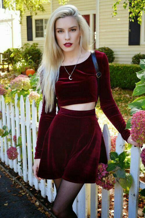 velvet skirt outfit ideas 0091