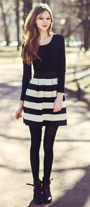 versatile black and white striped dress styling tips