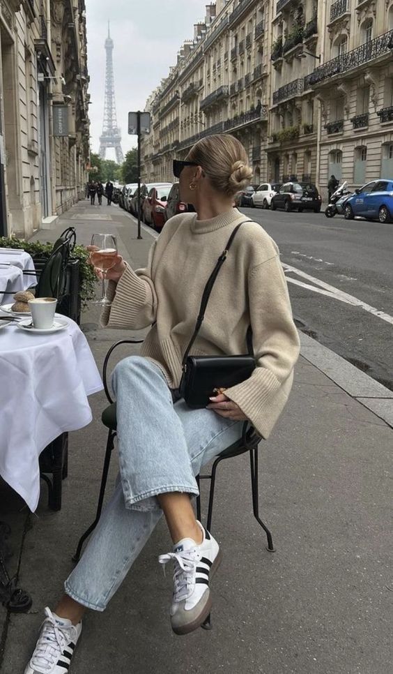 versatile outfit ideas with white sneakers