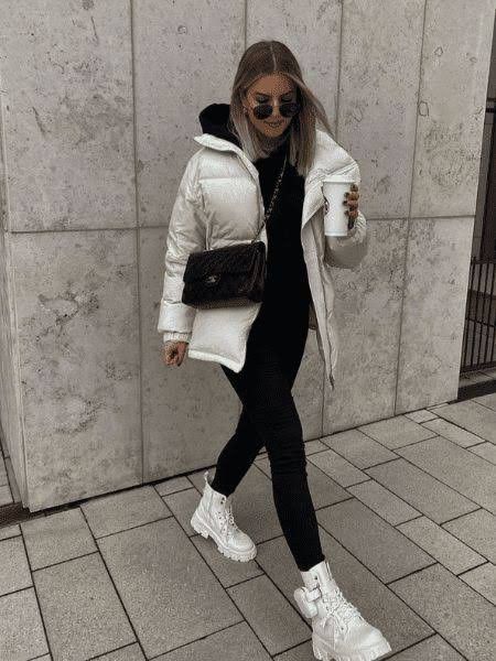 versatile white puffer jacket outfit suggestions