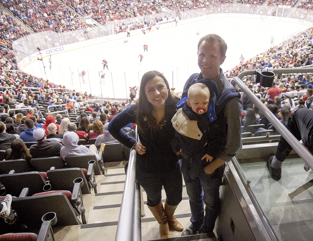 warm outfit ideas for a hockey date night.