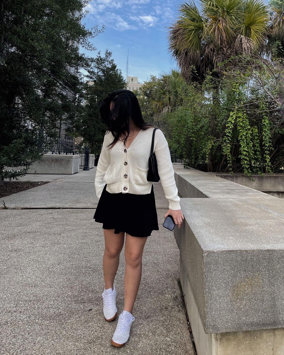 white cardigan outfit ideas with dresses