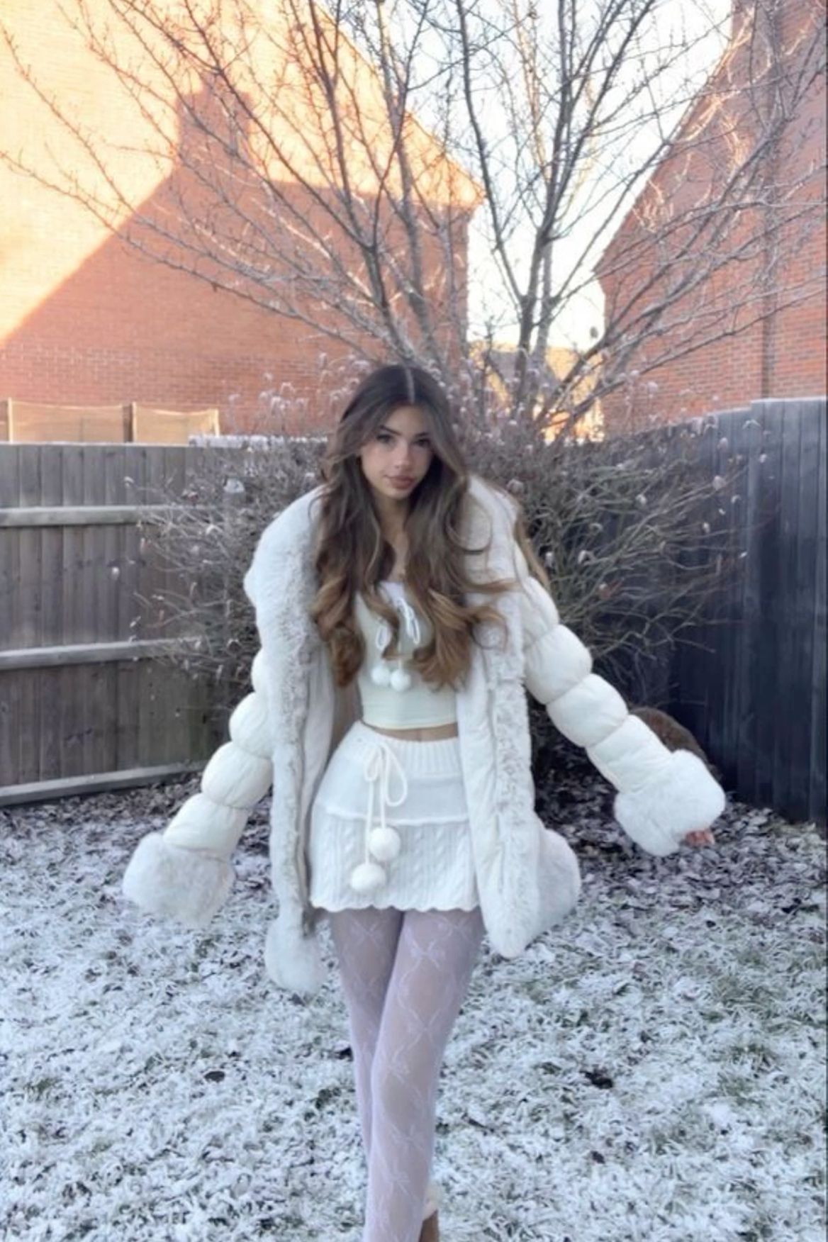 white fur coat outfit ideas 0011