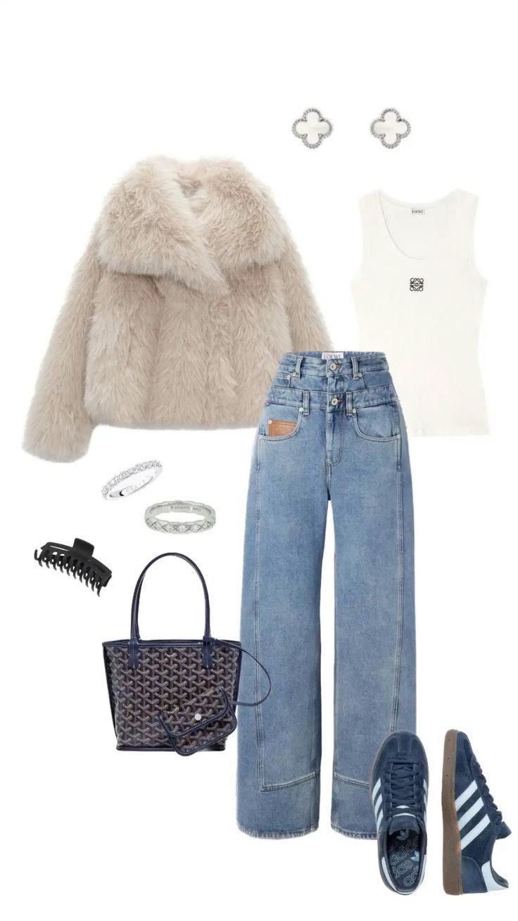 white fur coat outfit ideas 0013