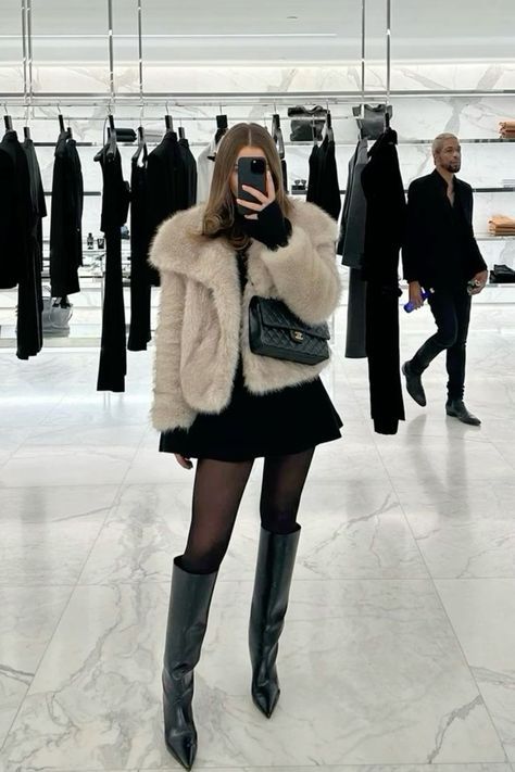 white fur coat outfit ideas 0015