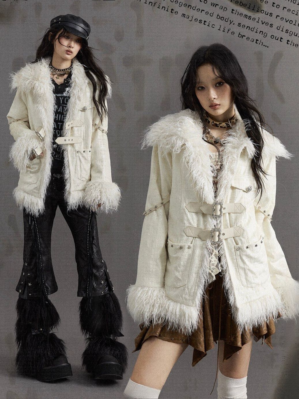 white fur coat outfit ideas 0044