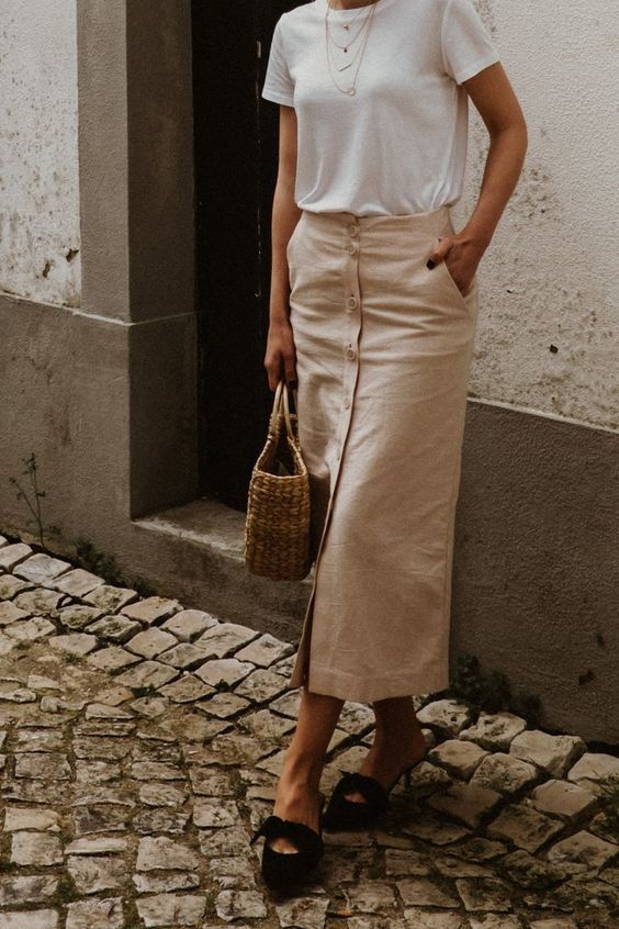 white linen skirt outfit ideas 0033