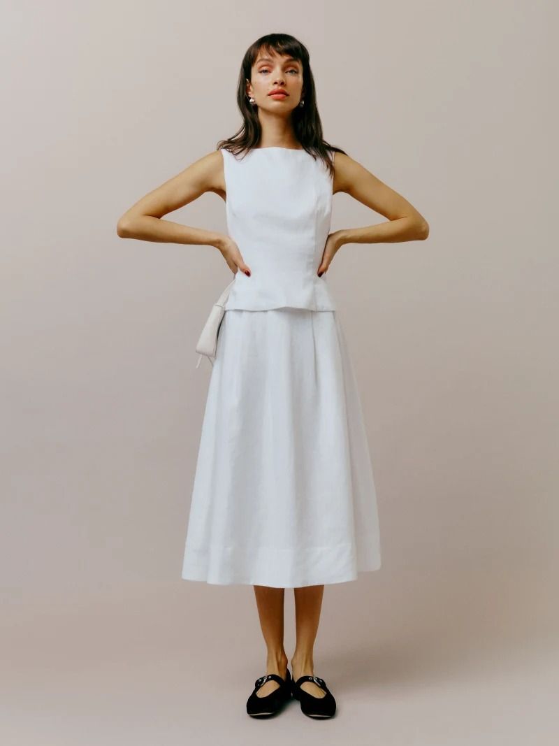 white linen skirt outfit ideas 0034