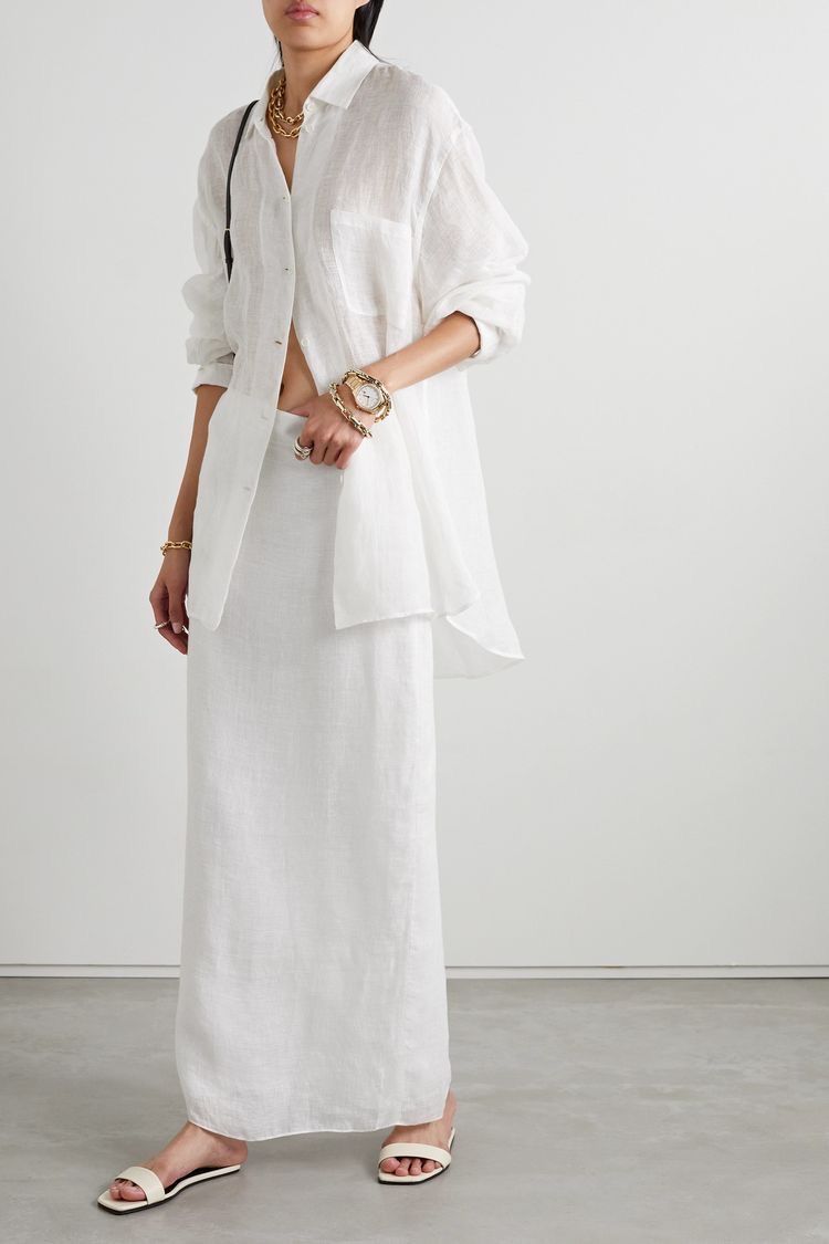 white linen skirt outfit ideas 0042