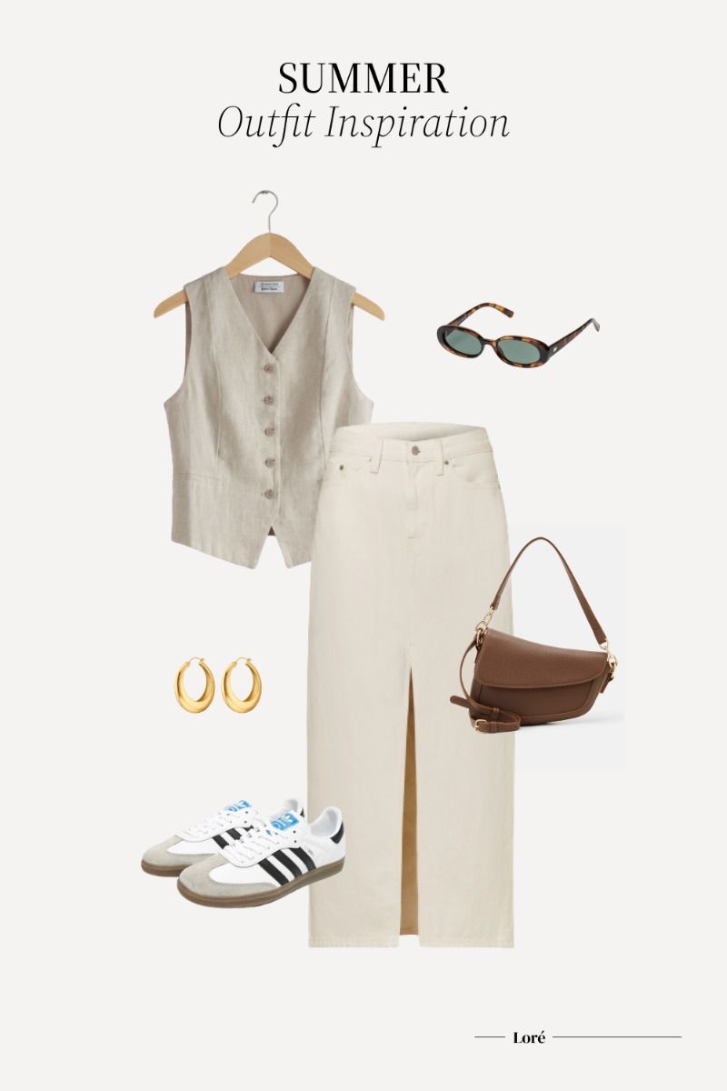 white linen skirt outfit ideas 0081