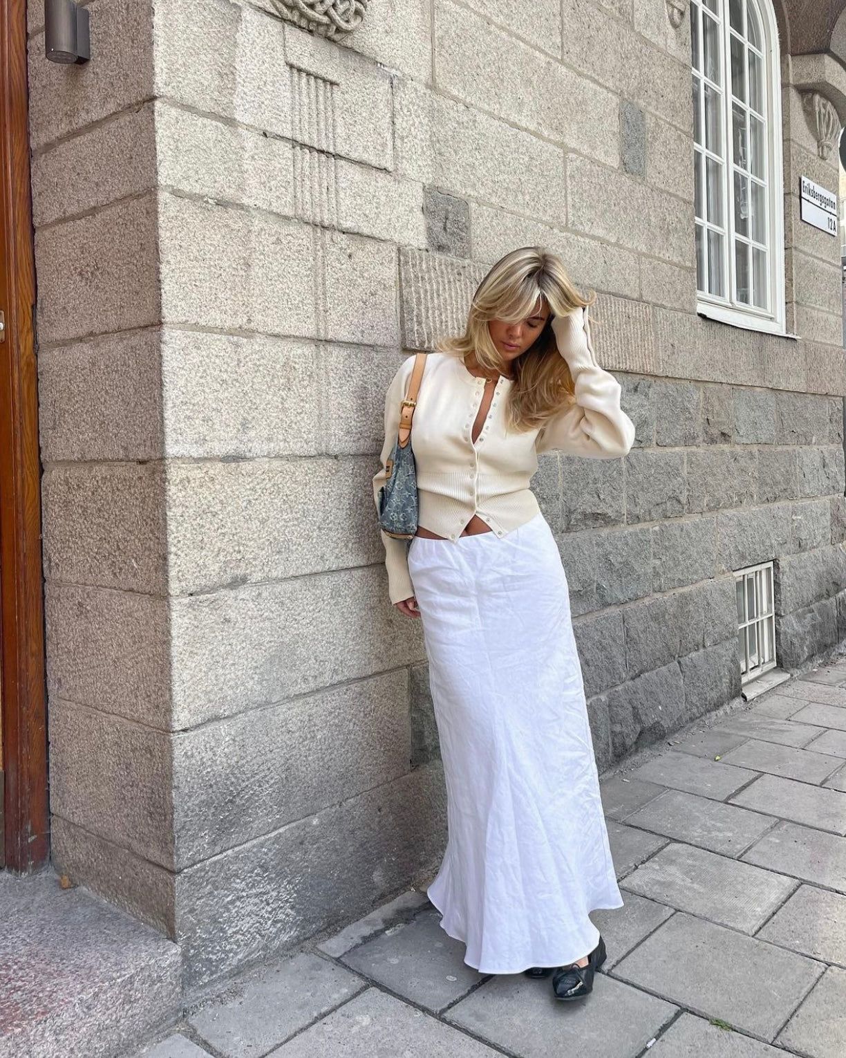 white linen skirt outfit ideas 0086