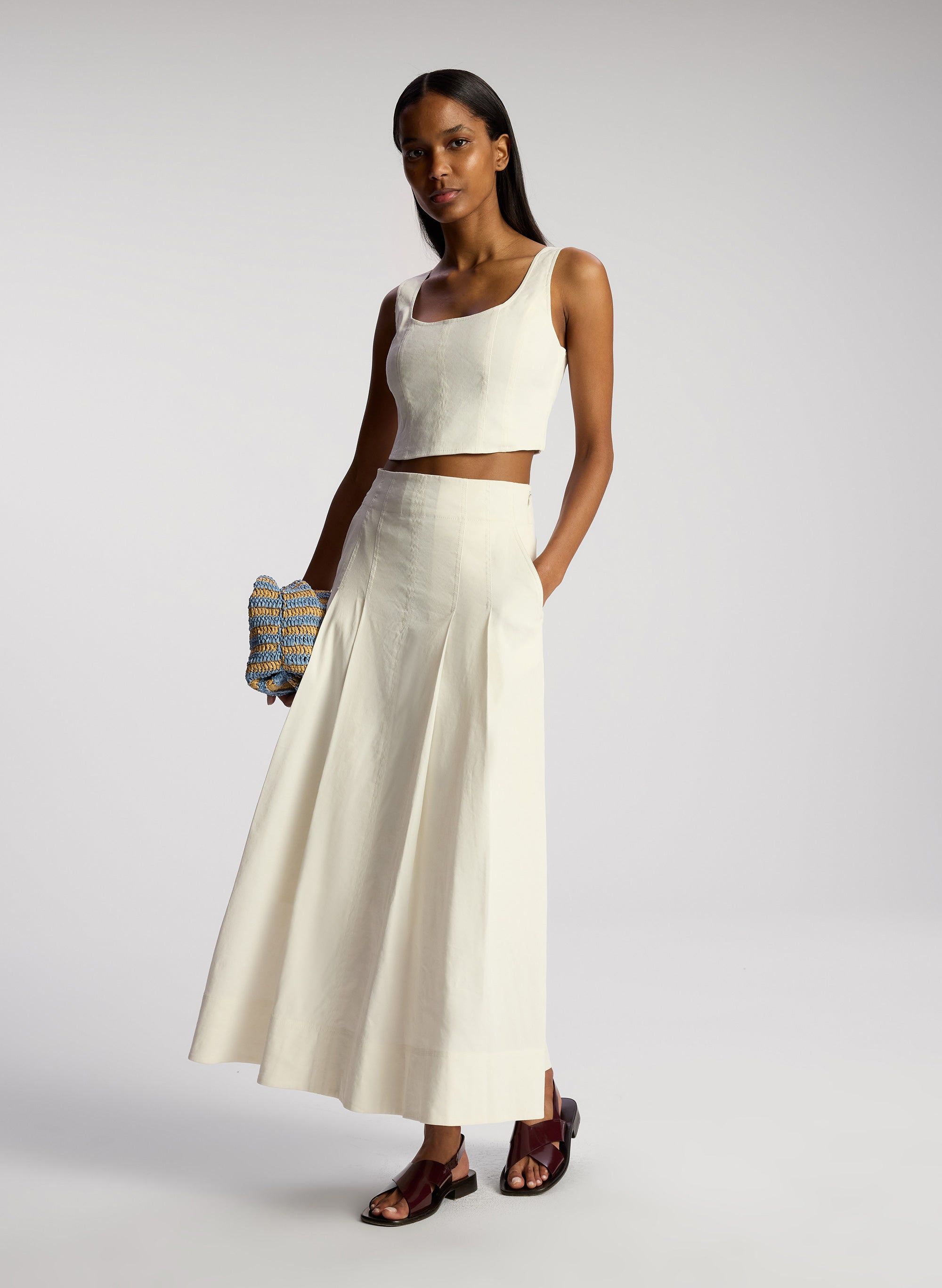 white linen skirt outfit ideas 0093