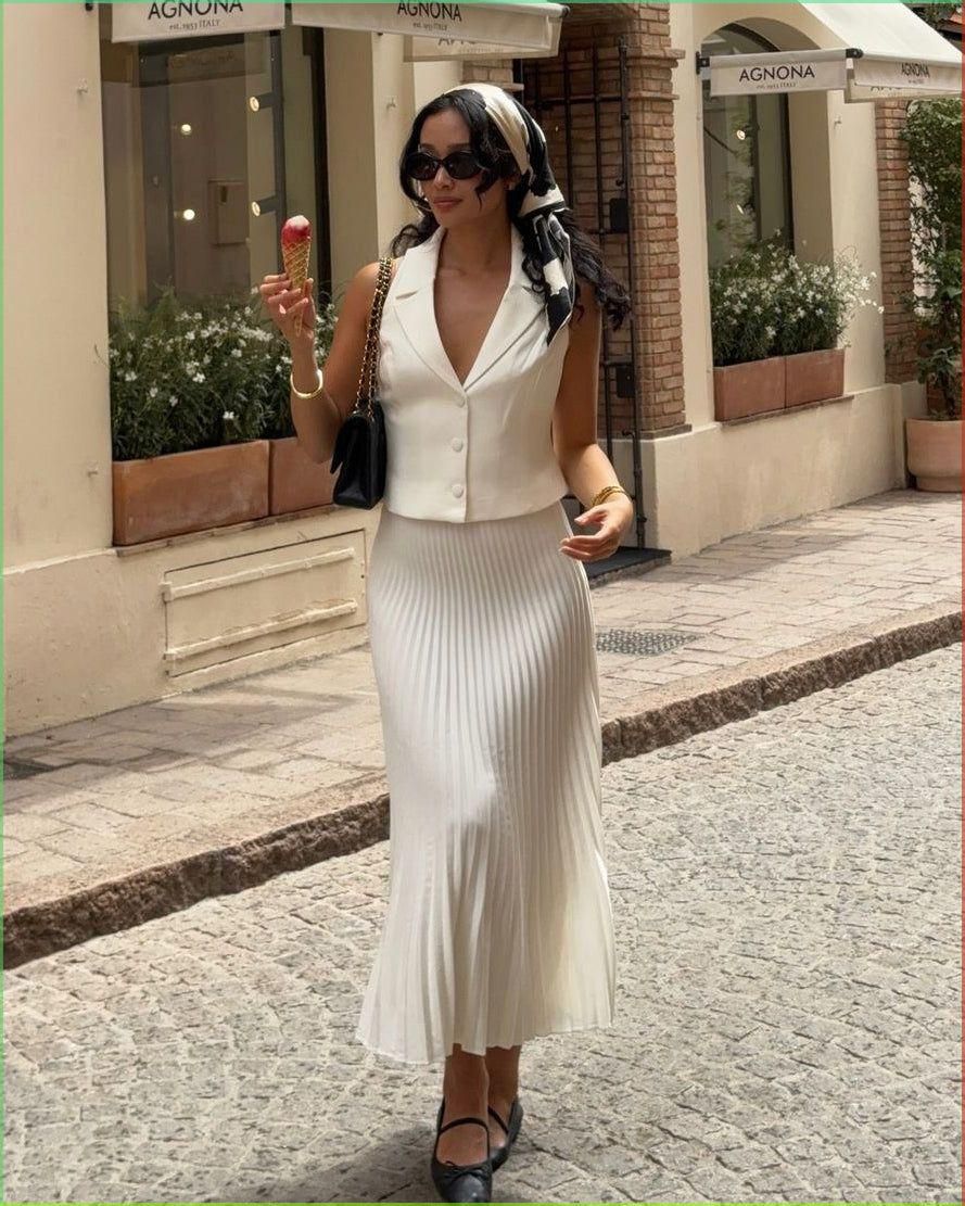 white midi skirt outfit ideas 0017