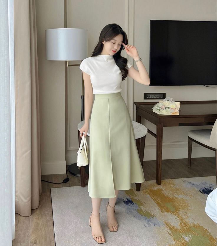 white midi skirt outfit ideas 0057