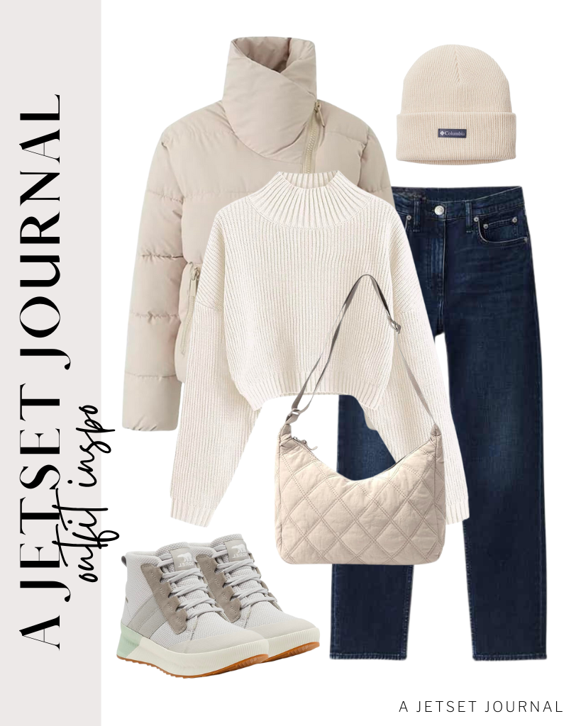 white puffer jacket outfit ideas 0016