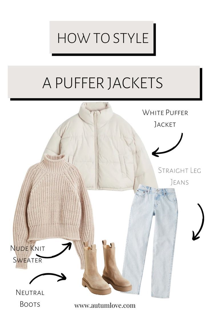 white puffer jacket outfit ideas 0035