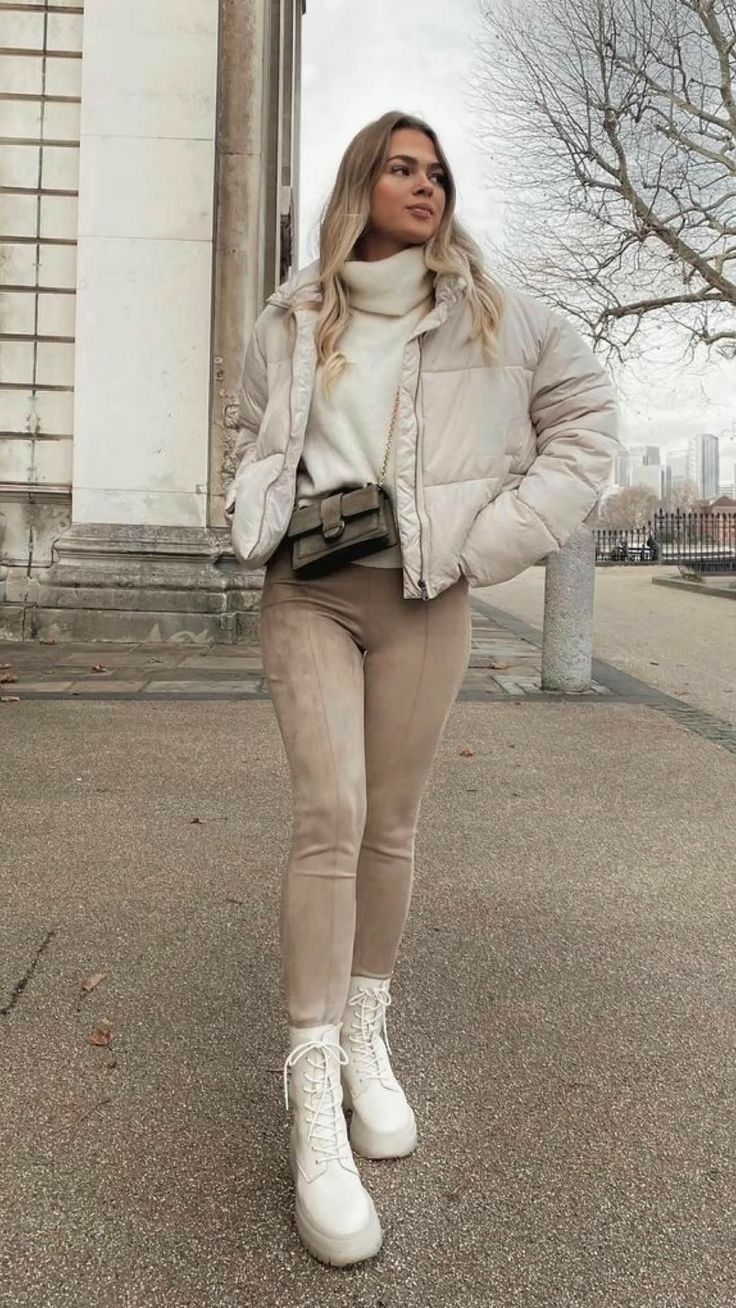 white puffer jacket outfit ideas 0065