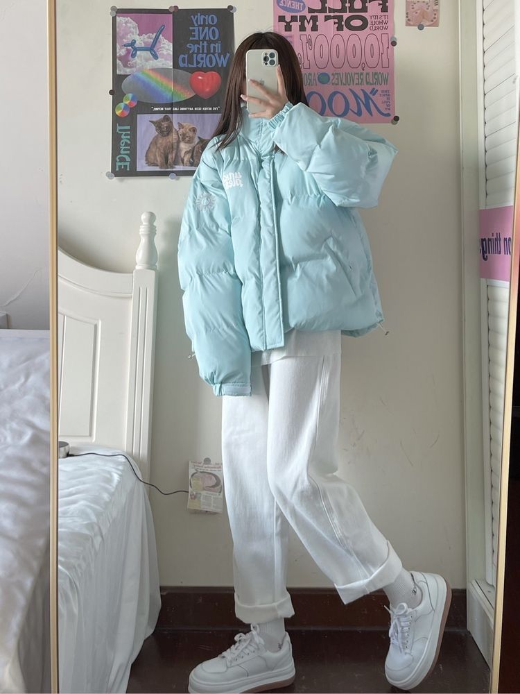 white puffer jacket outfit ideas 0096