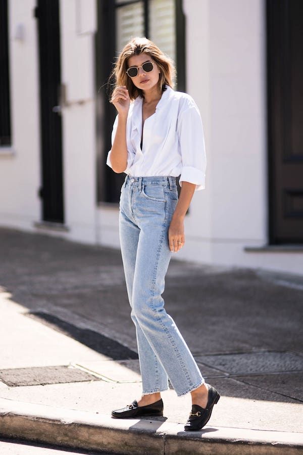 white shirt and jeans outfit ideas 0016