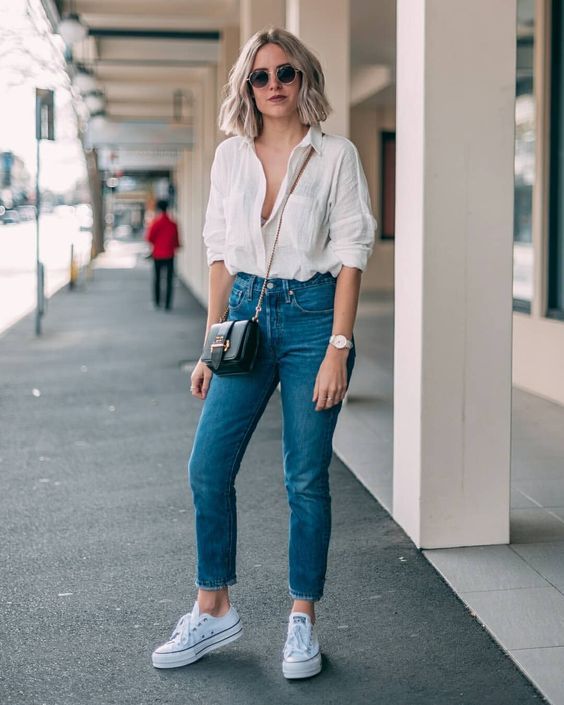 white shirt and jeans outfit ideas 0028