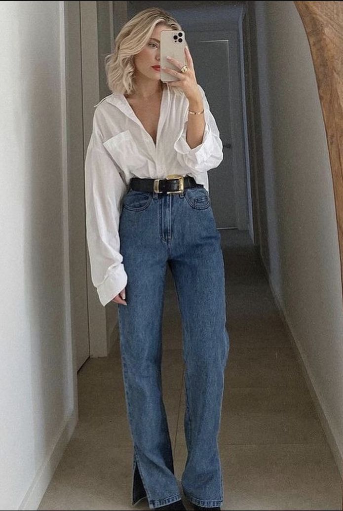 white shirt and jeans outfit ideas 0055