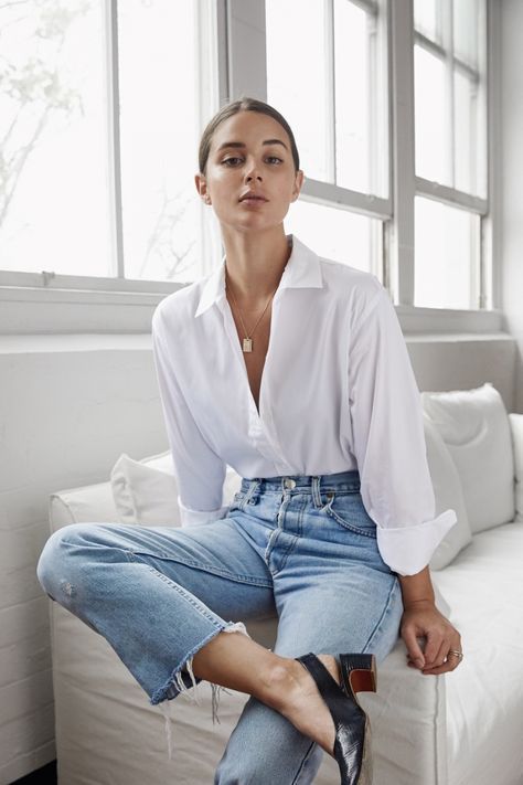 white shirt and jeans outfit ideas 0071