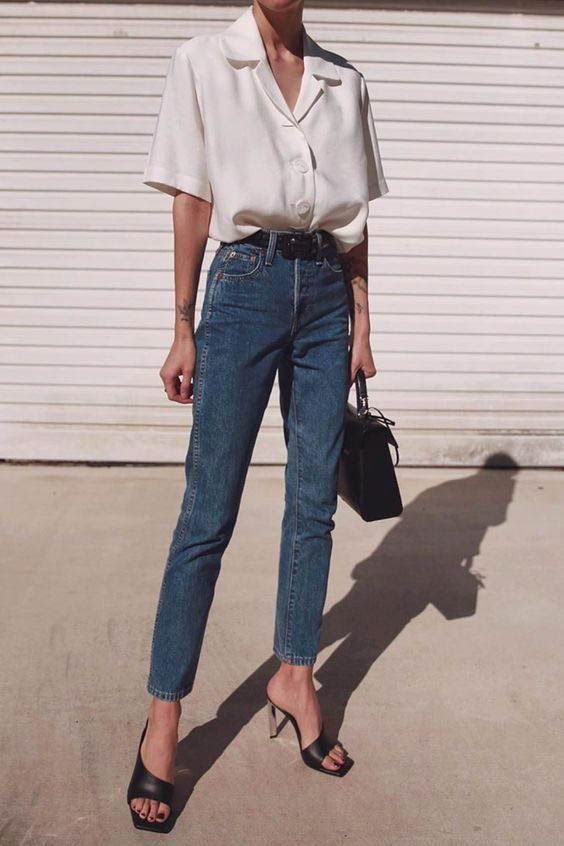 white shirt and jeans outfit ideas 0088