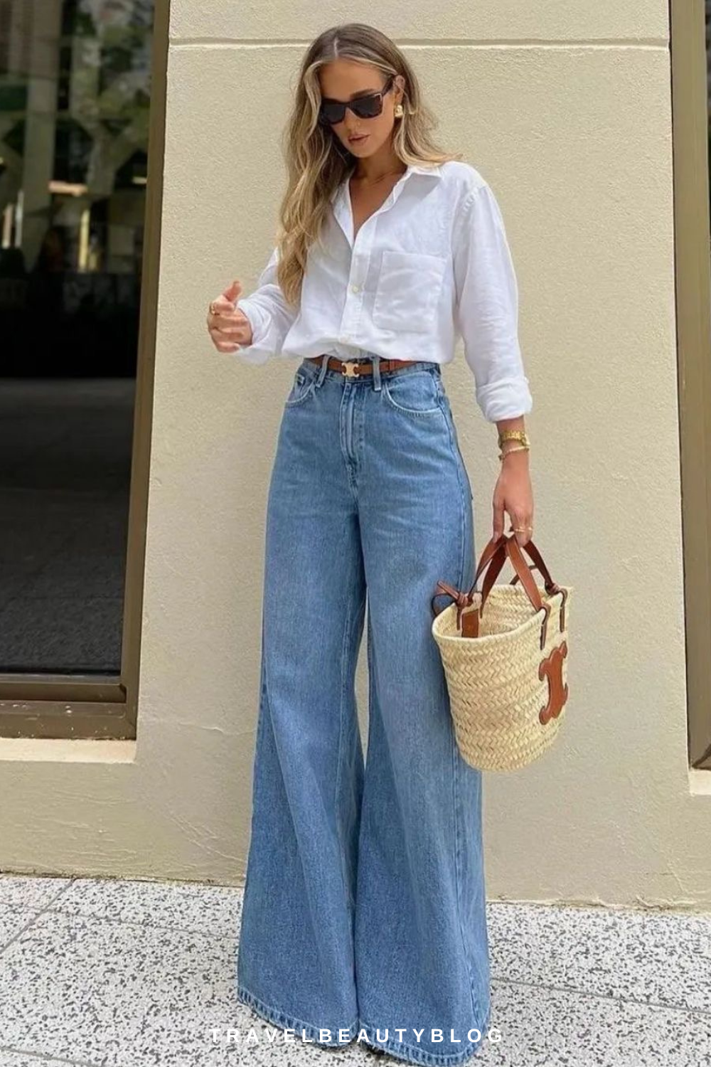 wide leg pant outfit ideas 0015