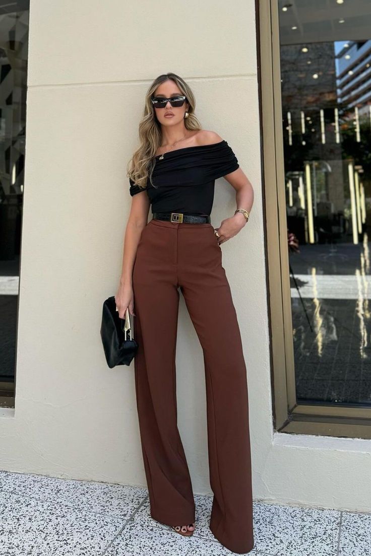 wide leg pant outfit ideas 0017