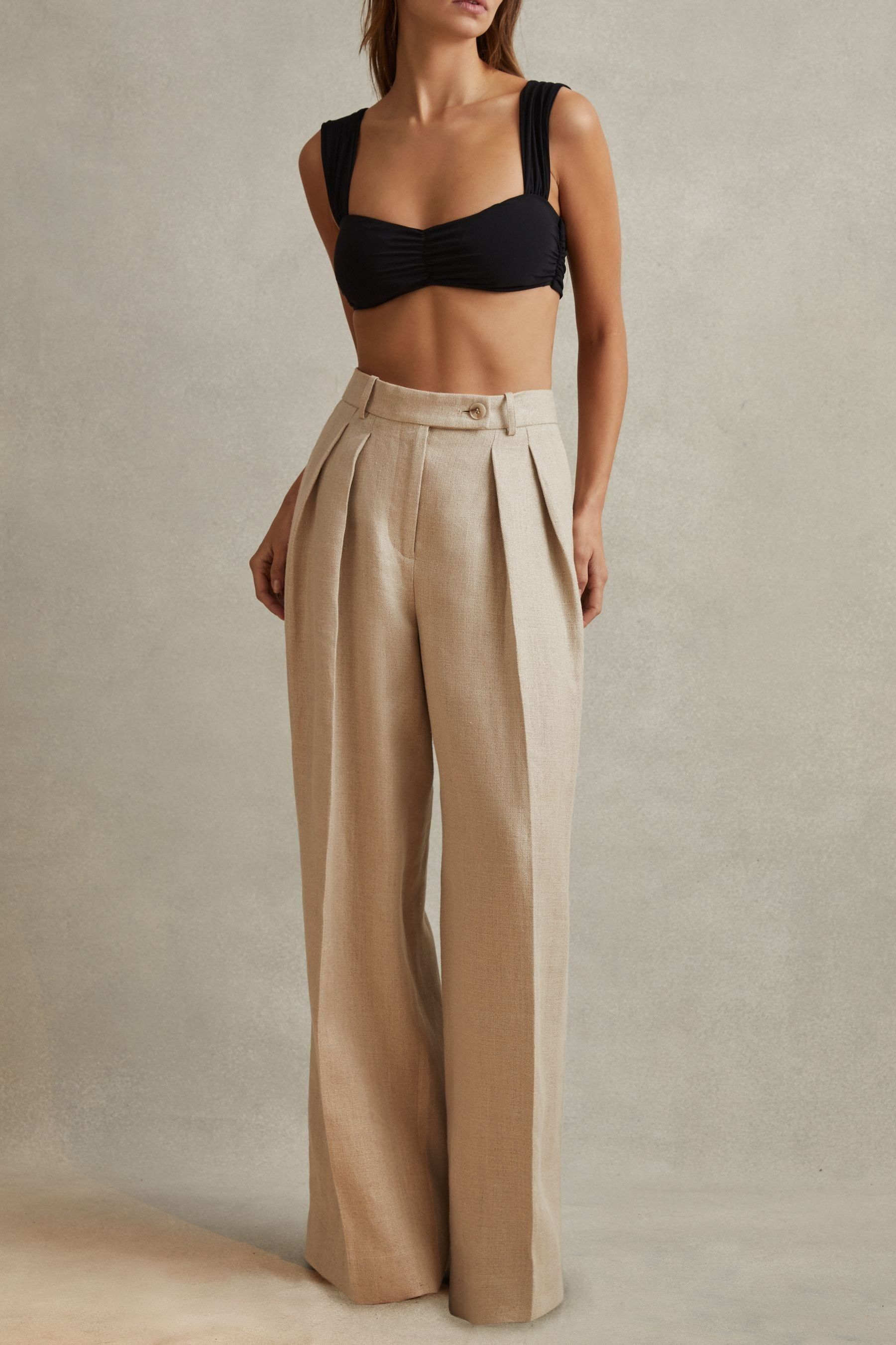 wide leg pant outfit ideas 0035