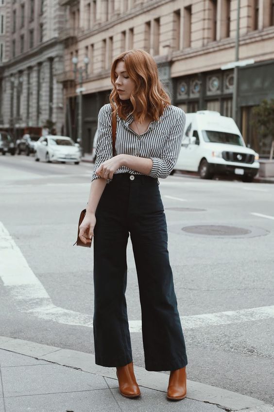 wide leg pant outfit ideas 0041