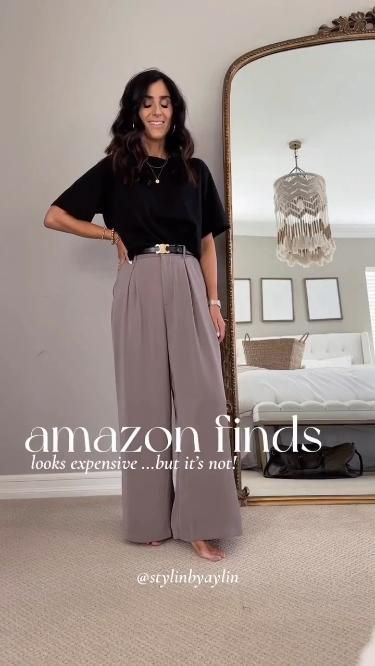 wide leg pant outfit ideas 0063