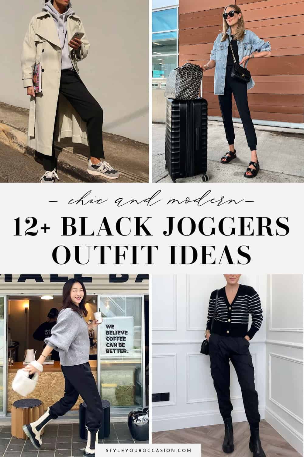 Black jogger outfit ideas for your stylish and comfy everyday look